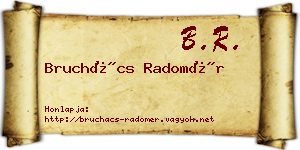 Bruchács Radomér névjegykártya